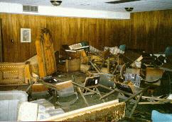 Lounge after flood.