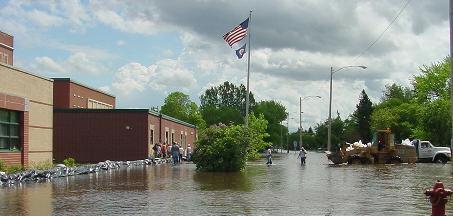 School after dike built