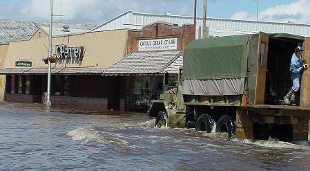 Downtown in flood
